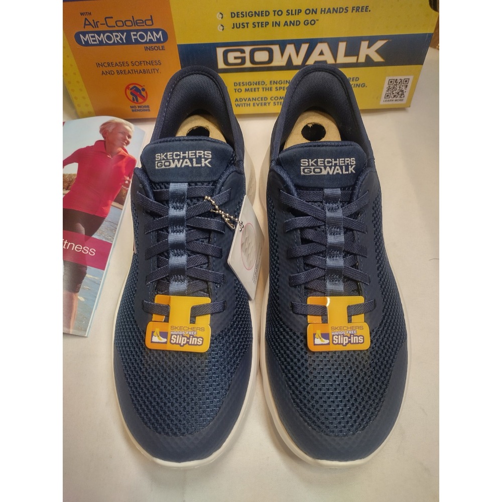 Skechers Slip-ins Go Walk Flex Grand Entry Navy White Shoes 124836 NVW Womens 7 - Picture 3 of 9